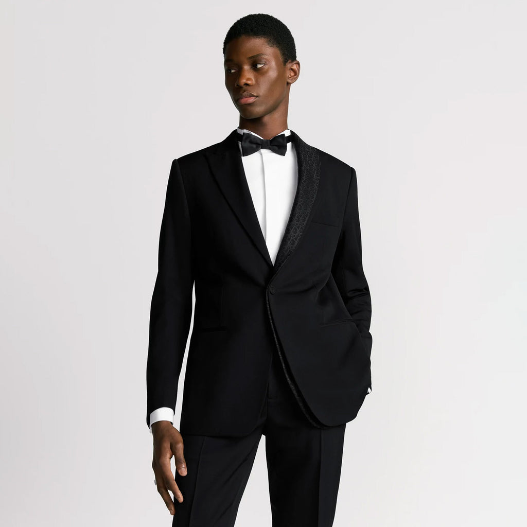 Dior Men's Autumn/Winter Solid Color Classic Lapel Single-Breasted Wool Twill Fabric Twill Print Casual Long Pants Blazer Jacket Suit Set #78244