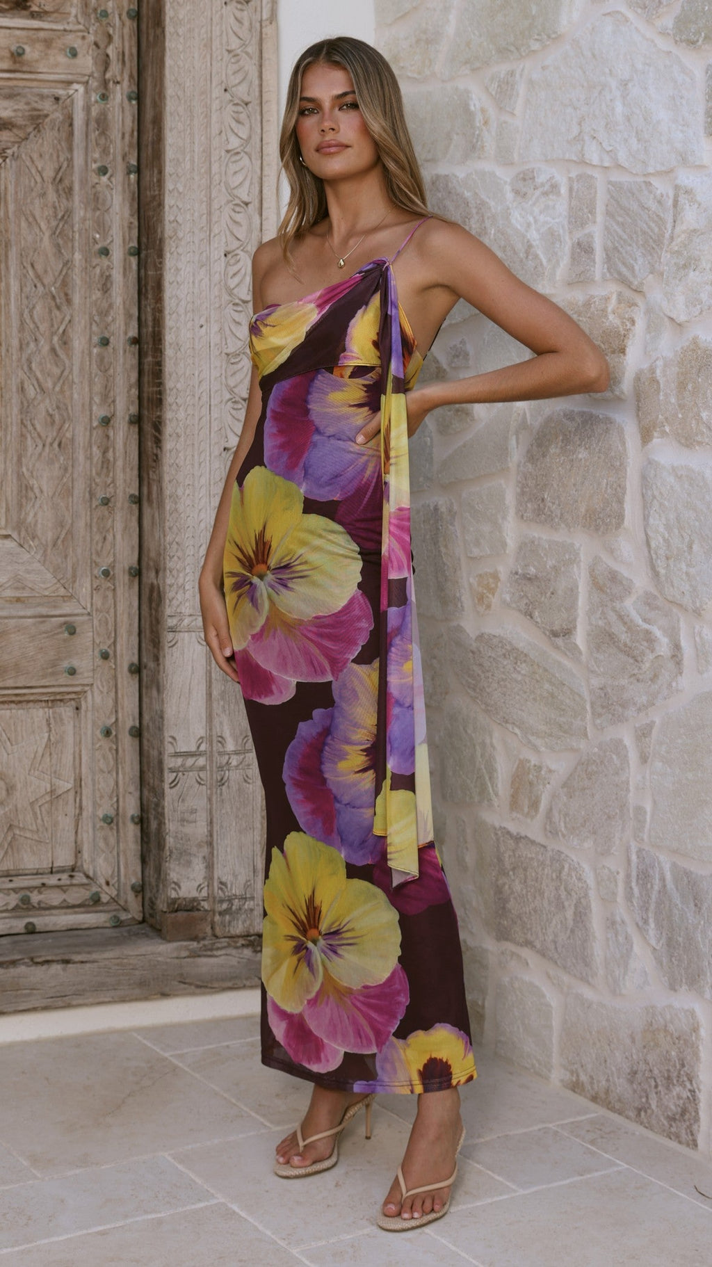 Haviana Maxi Dress - Purple/Yellow Floral