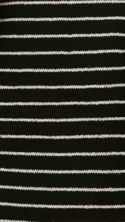 Robin Off Shoulder Mini Dress - Black/White Stripe