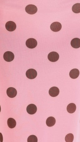 Kya Maxi Dress - Pink / Brown Polka