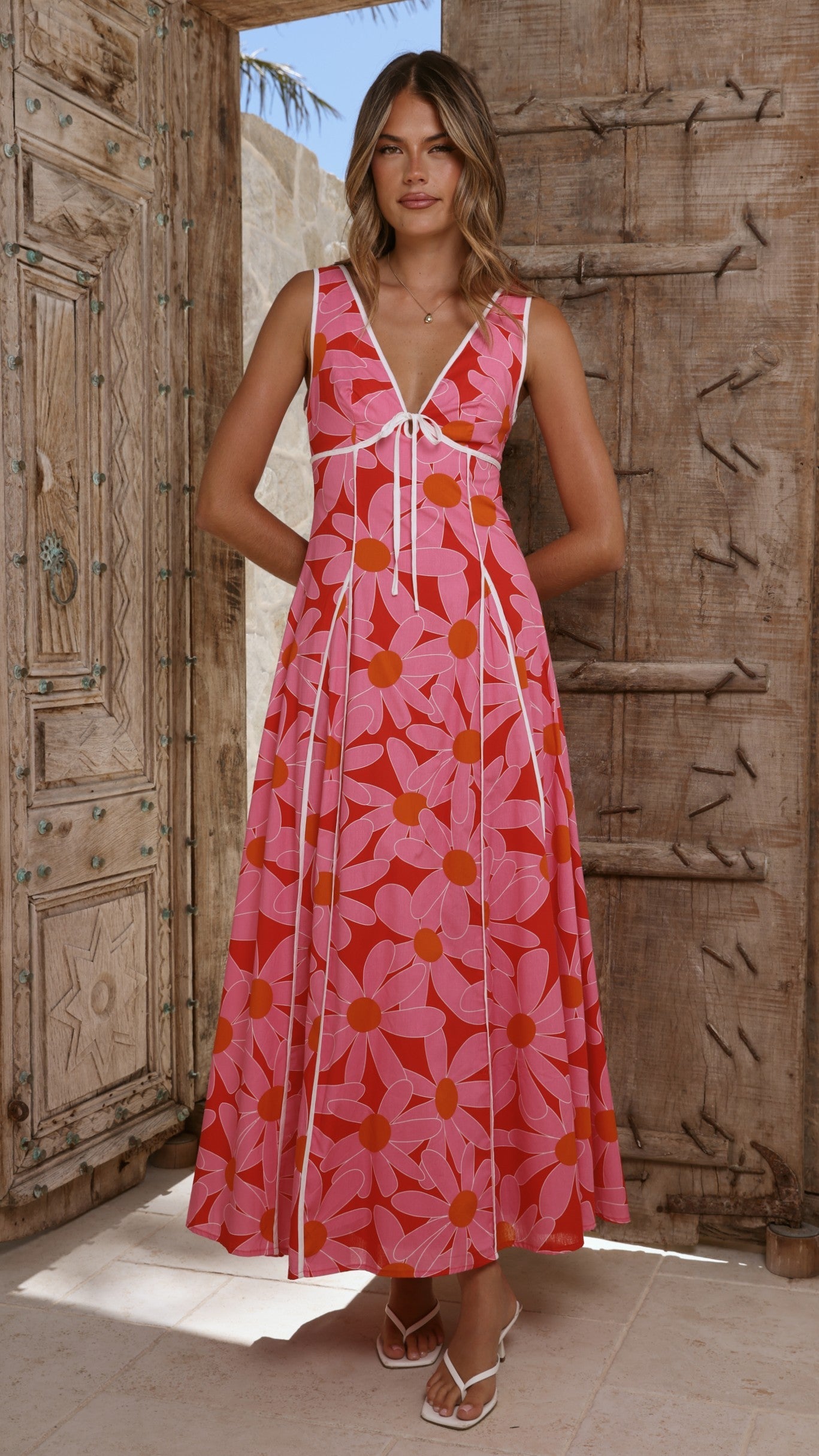 Tisha Maxi Dress - Pink/Red Floral