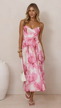 Dallas Midi Dress - Pink Floral