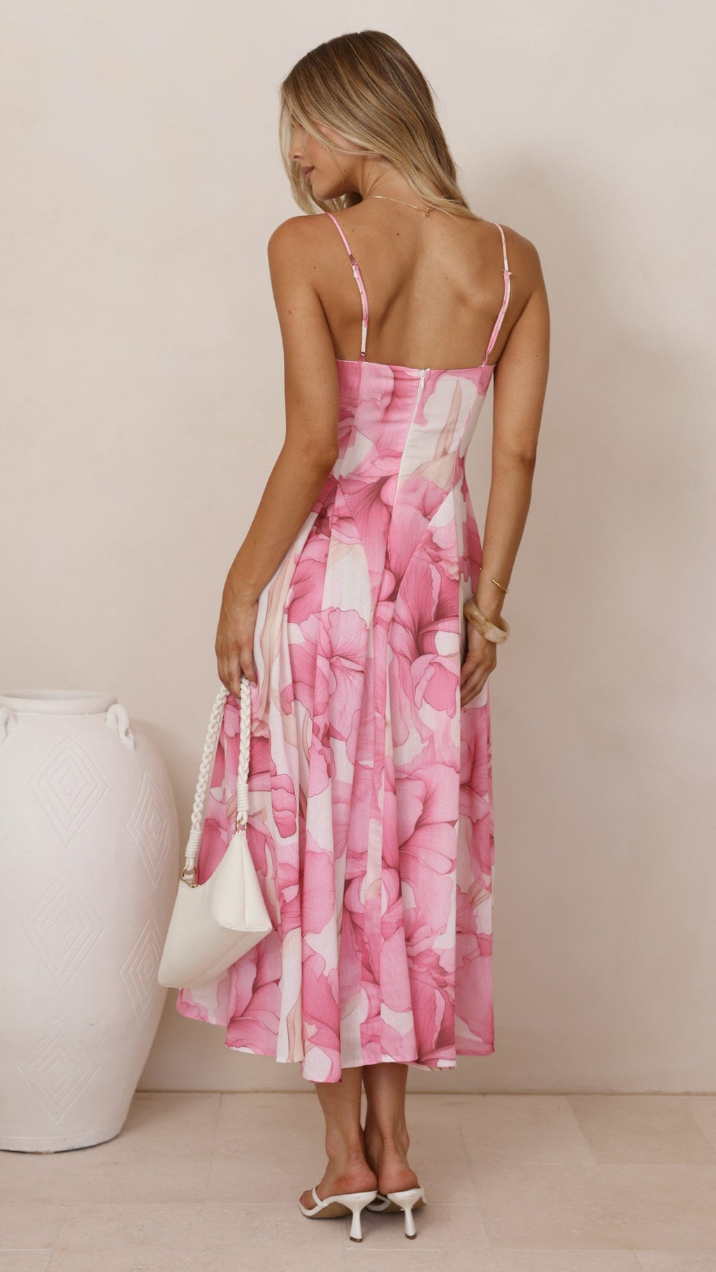 Dallas Midi Dress - Pink Floral