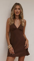 Halina Mini Dress - Chocolate