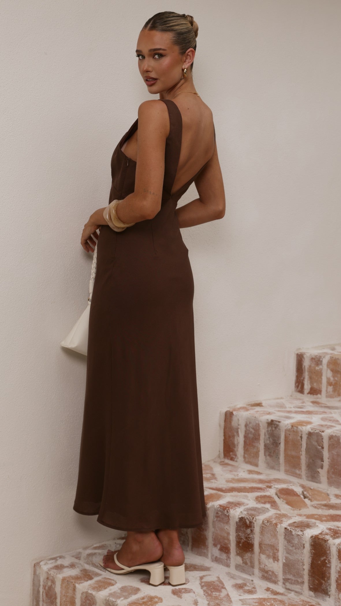 Sammie Linen Maxi Dress - Chocolate