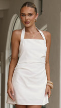 Kayden Mini Halter Dress - White