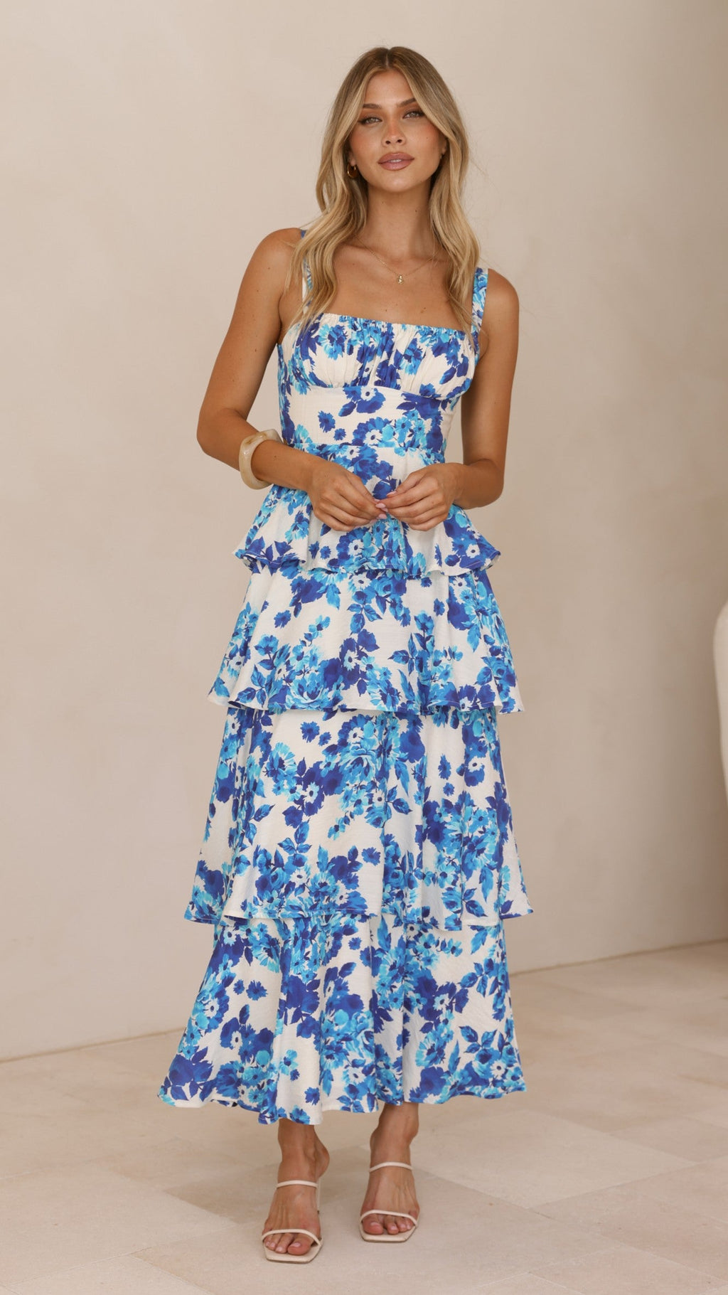 Odilia Maxi Dress - Blue/White Floral
