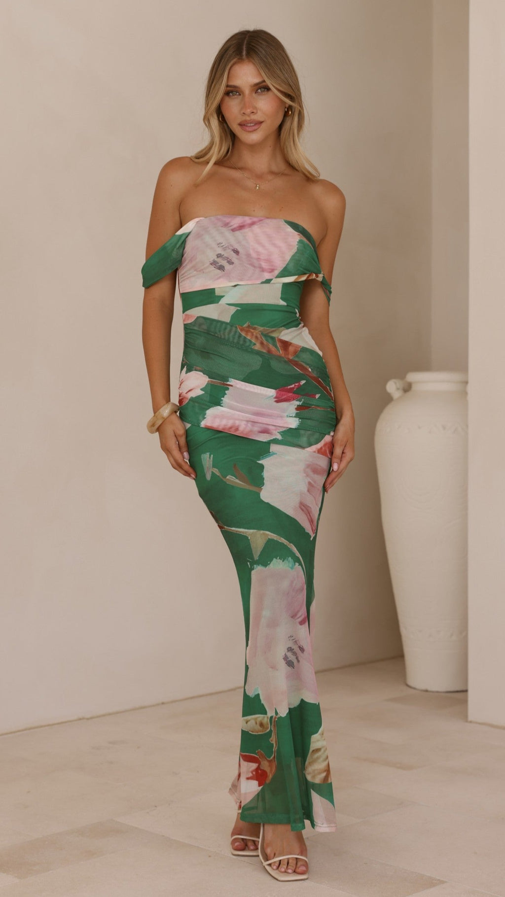 Lena Maxi Dress - Green Floral