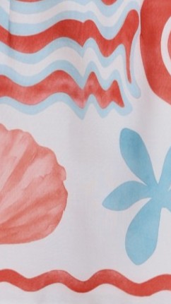 Olliana Mini Dress - Red/Blue Print