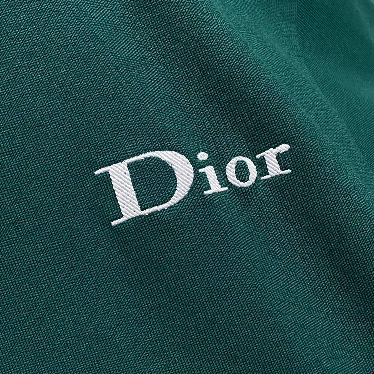 DIOR T-Shirt with Dior Embroidery Relaxed Fit Green Cotton Jersey #377387
