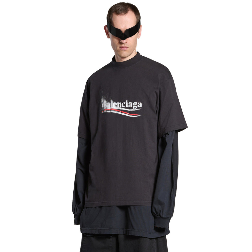Balenciaga Men's and Women's Summer Letters Printed Round Neck Short Sleeve T-Shirt #98966