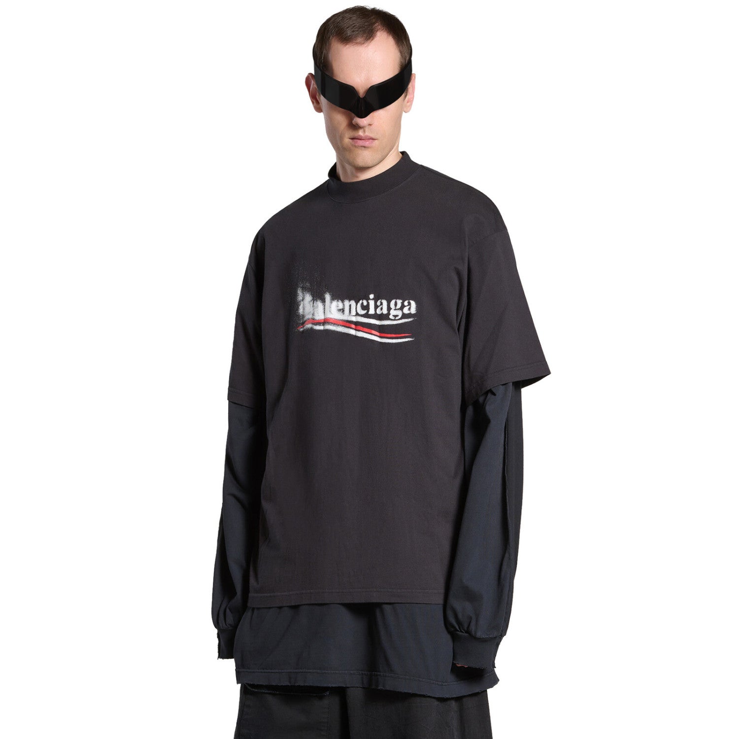 Balenciaga Men's and Women's Summer Letters Printed Round Neck Short Sleeve T-Shirt #98966