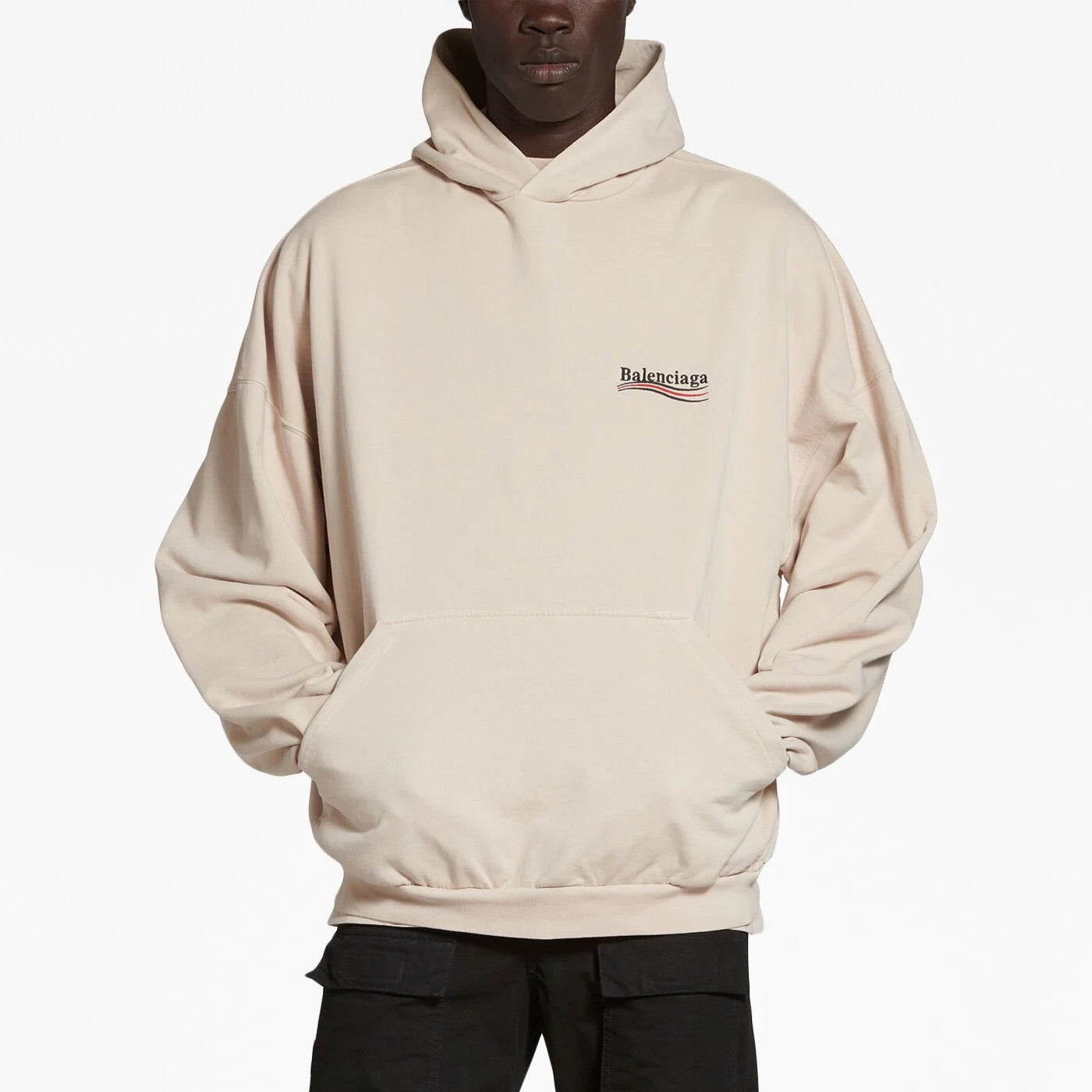 Balenciaga Men's And Women's Spring And Fall Embroidered Letters Logo Solid Color Cotton Hooded Sweatshirt #73374
