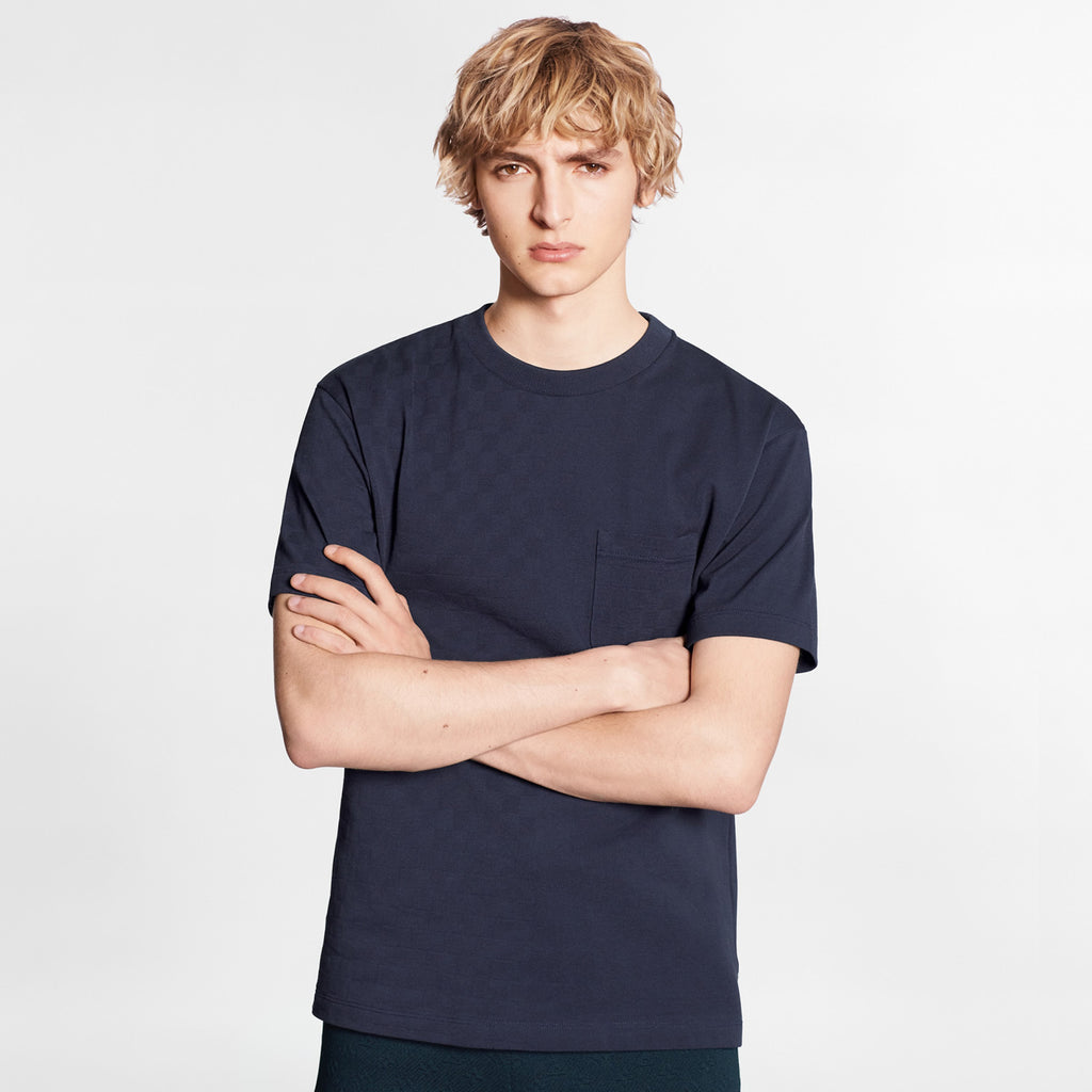 Louis Vuitton Men's Summer Solid Colour Round Neck Chest Strap Cotton Short Sleeve T-Shirt #97859