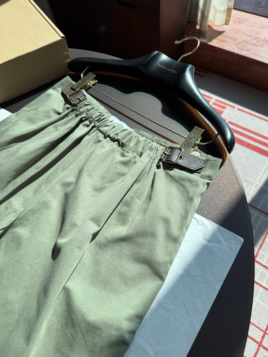 LOEWE Belted jacket Pants cotton Green #334233
