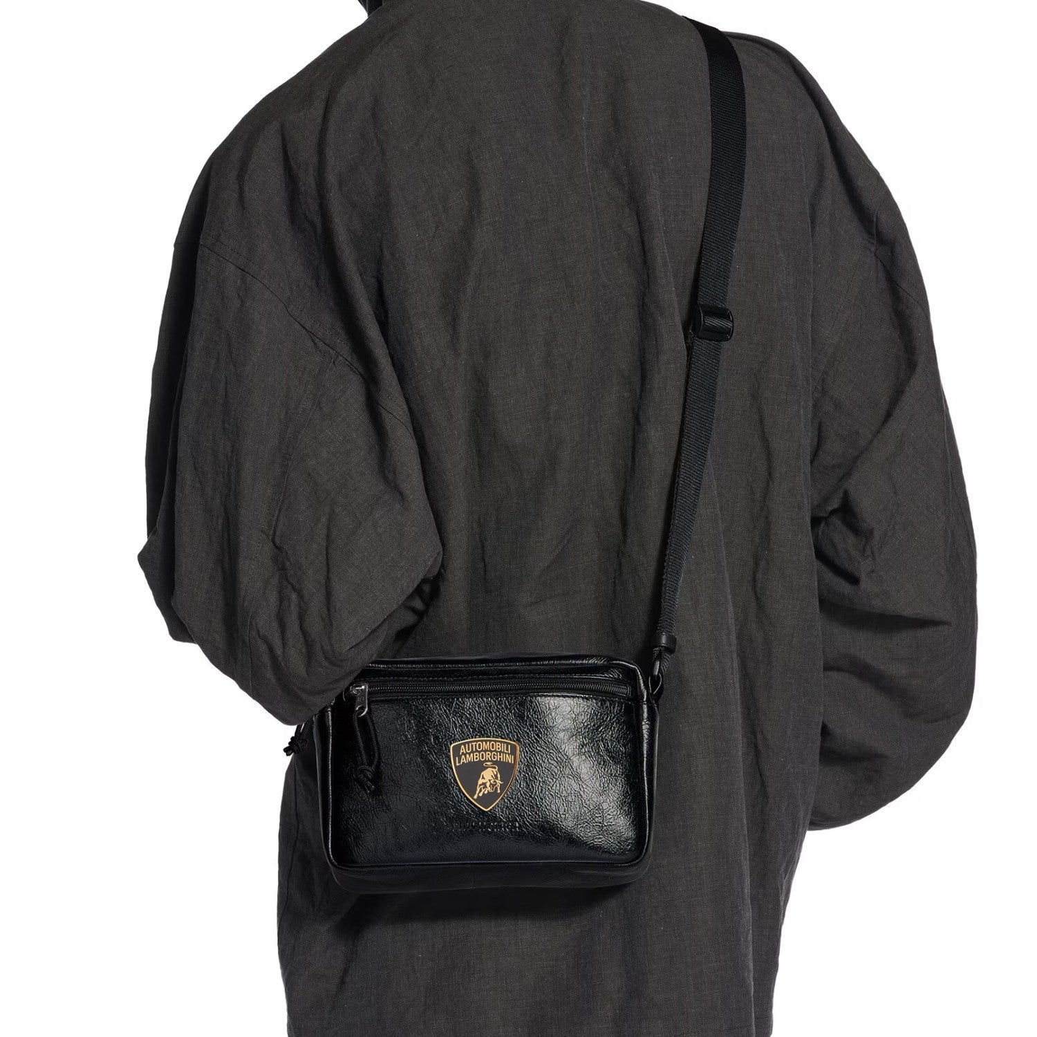 Balenciaga Men's And Women's Fashion Classic Solid-color Metal Badge Decorated Lambskin Shoulder Bag Crossbody Bag Bags 6461382AB0R1000 #79473