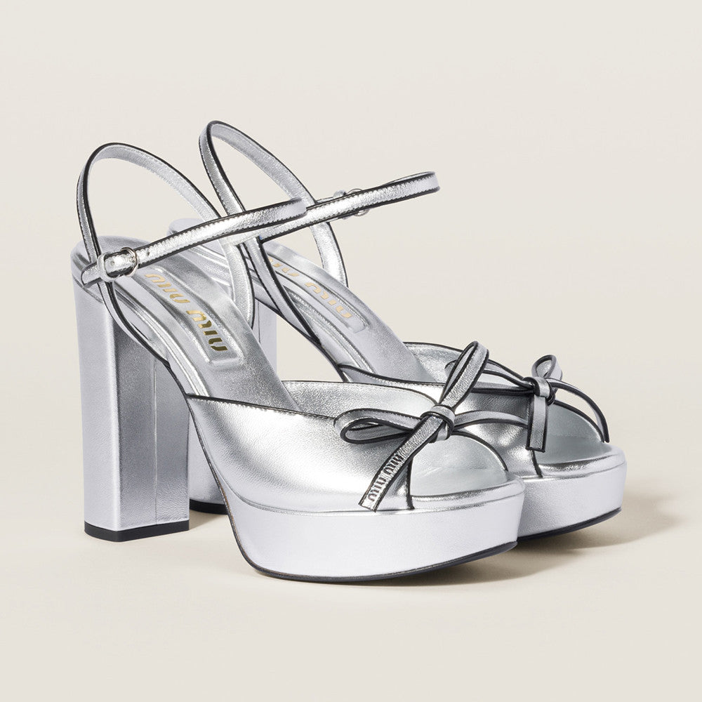 MiuMiu Mordoré nappa leather platform sandals 12cm #380320