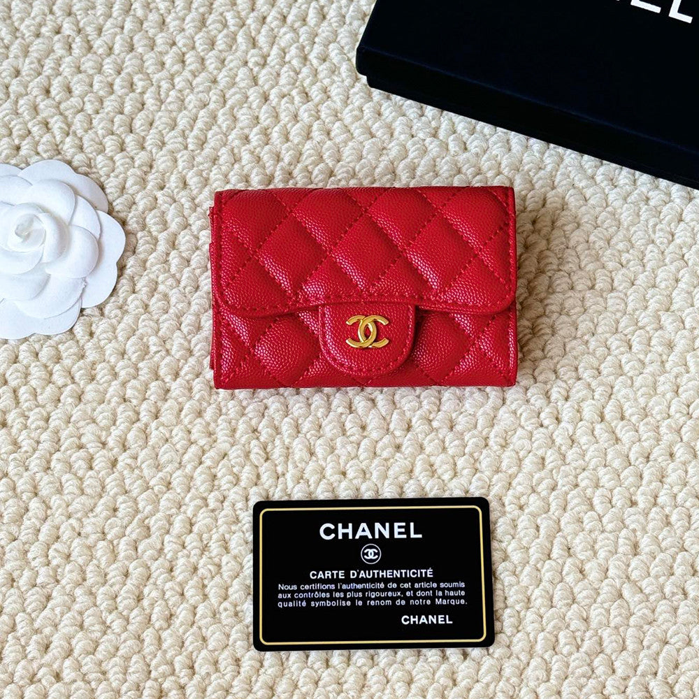 Chanel Classic Card Holder New Black Cf Caviar Calfskin Flap Card Holder With Gold Buckle Ap0214  Bag Bags #196876