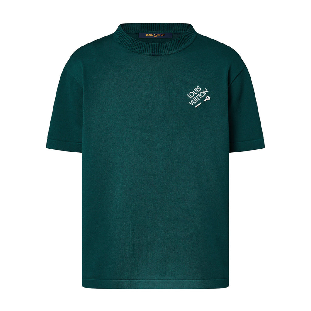 Louis Vuitton Men's Summer Solid Color Embroidered Logo Pin Crew Neck Cotton Short Sleeve T-Shirt #98211