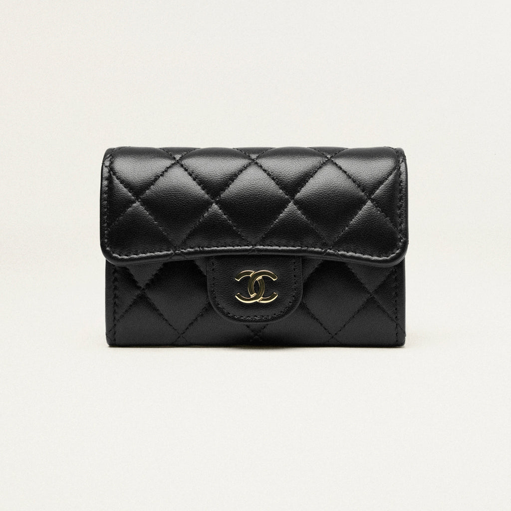 Chanel Women's Fashion Classic Solid-Color Leather Logo Metal Icon Flap Card Holder Bag Bags #79488