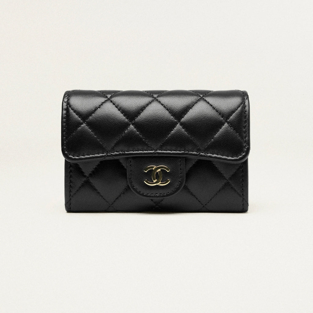 Chanel Women's Fashion Classic Solid-Color Leather Logo Metal Icon Flap Card Holder Bag Bags #79488