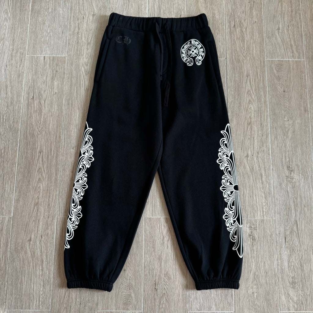 Chrome Hearts Side Floral Leg Pattern Hooded Sweatshirt Pants #375724