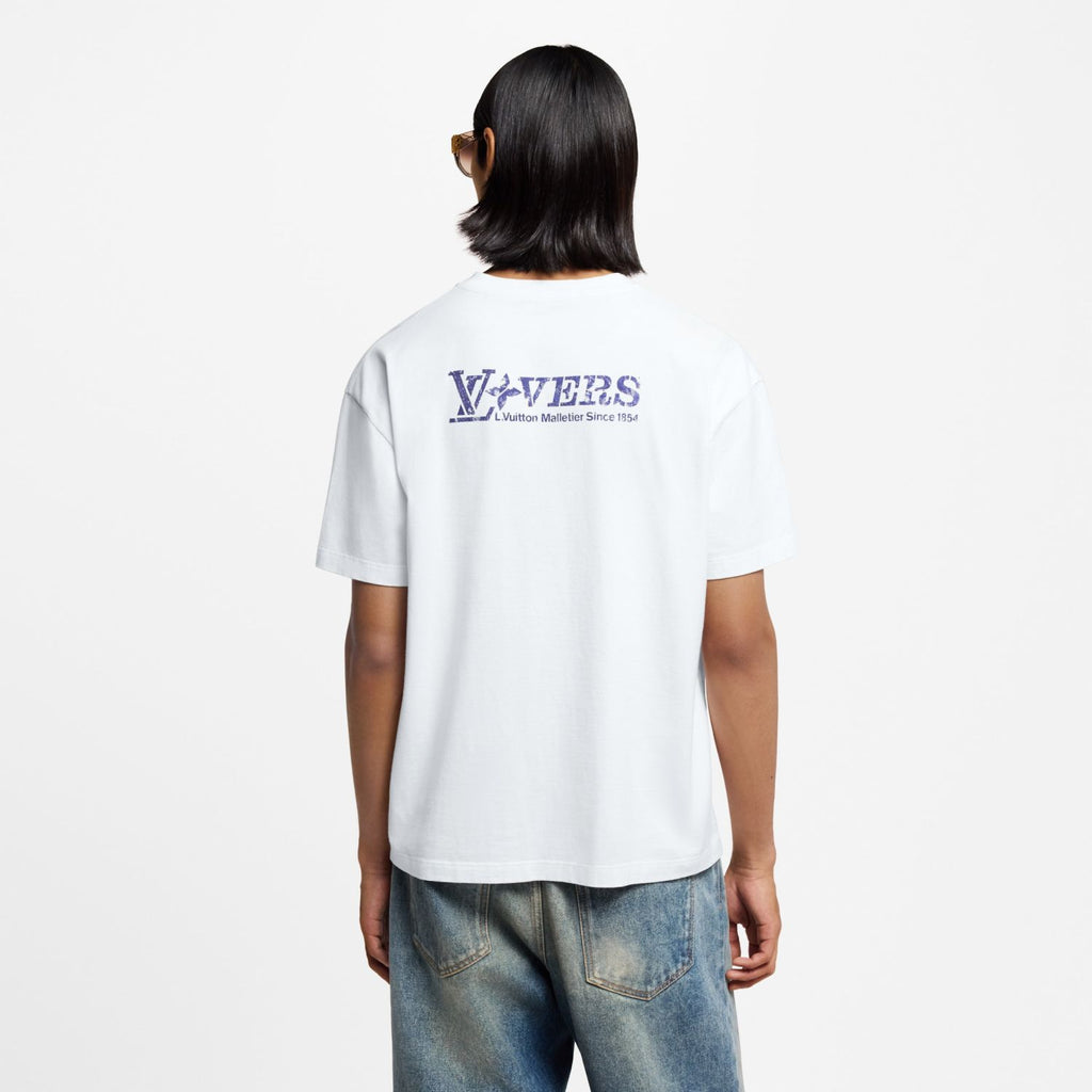 Louis Vuitton Men's Summer Embellished Graphic Cotton Crew Neck Short Sleeve T-Shirt #71829