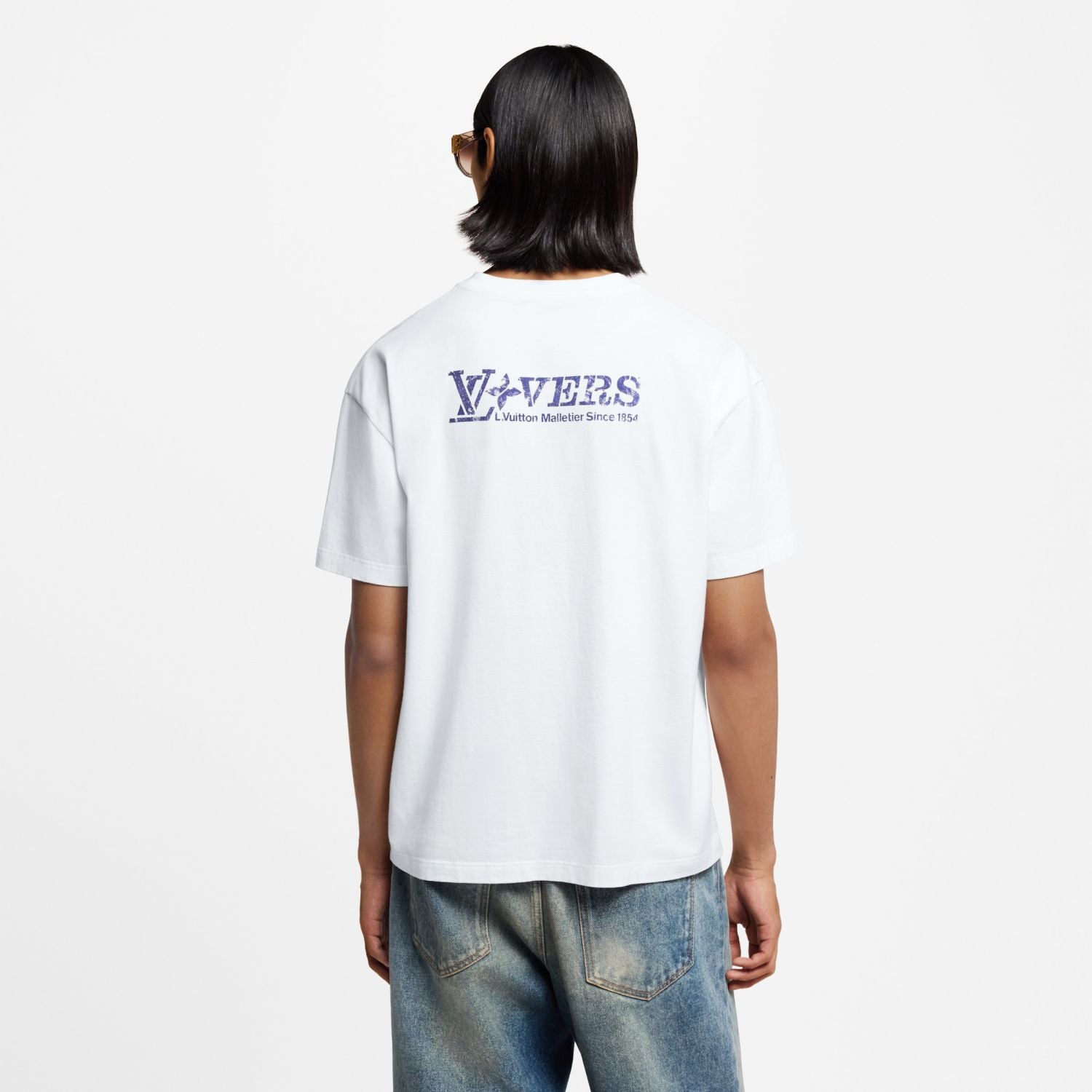 Louis Vuitton Men's Summer Embellished Graphic Cotton Crew Neck Short Sleeve T-Shirt #71829
