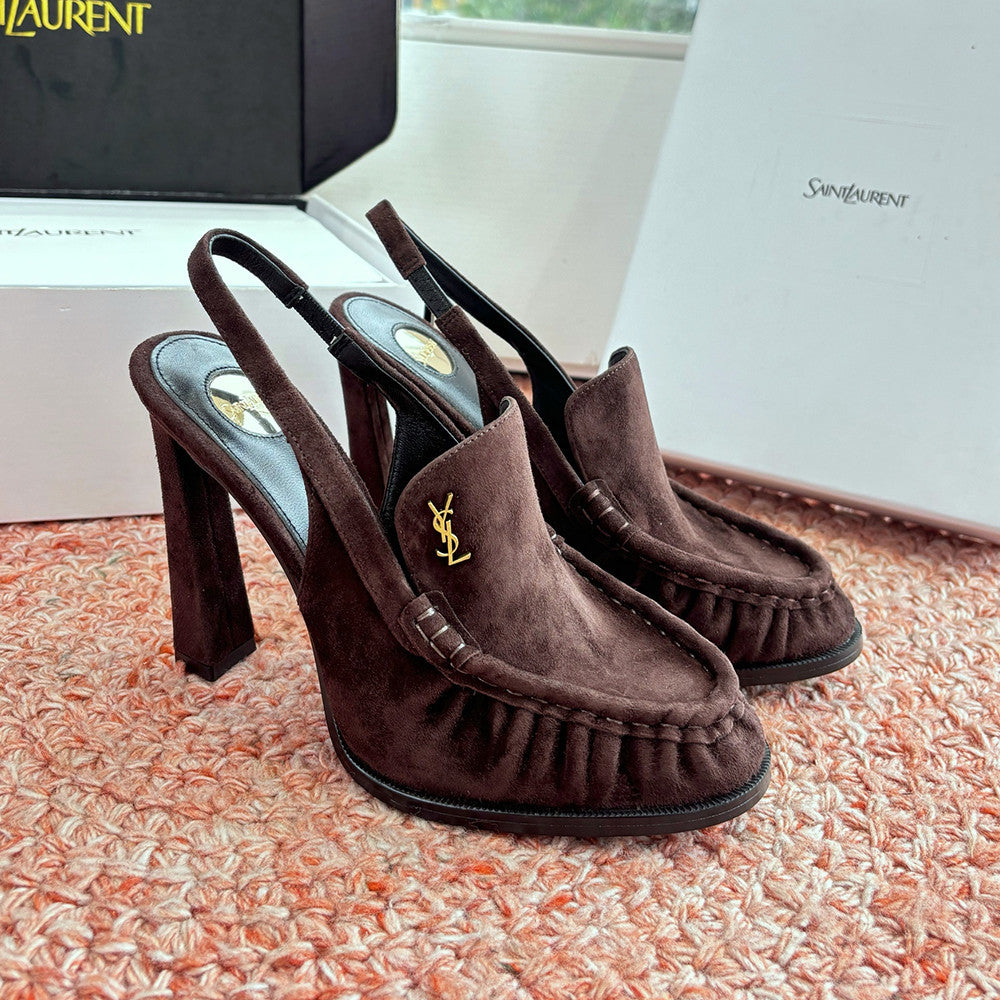 Saint Lauren High Heel Loafers Slippers #377322