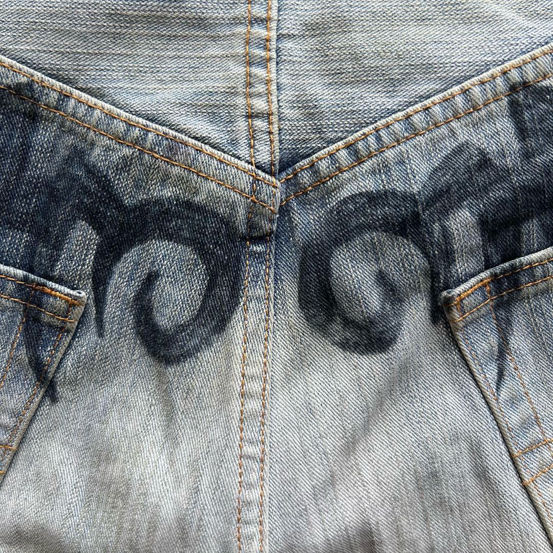 Men's Four Seasons Pattern Printed Solid Color Loose Cotton Jeans Autonomous Label-Free Casual Pants Ngvp #9921