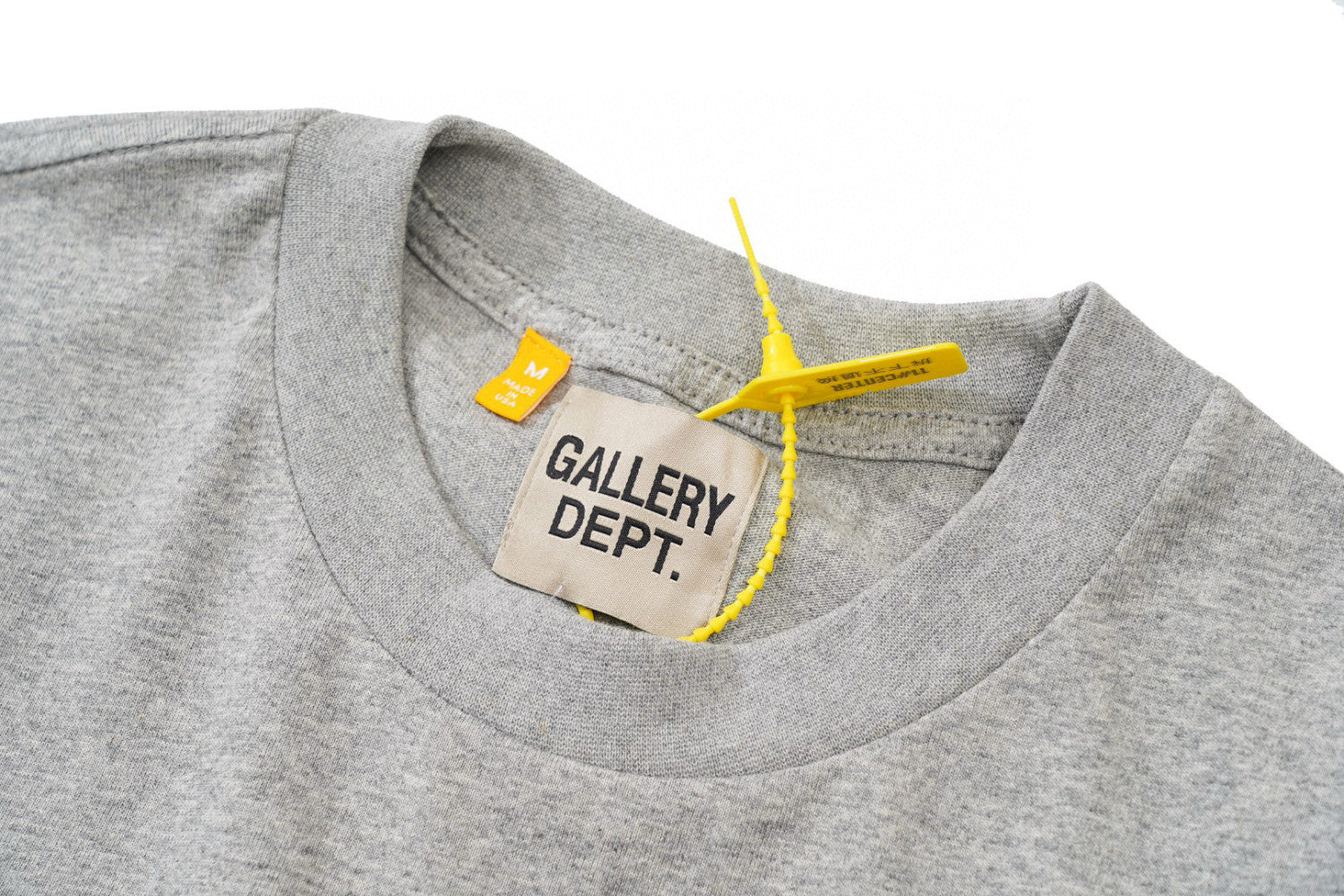 Gallery Dept. X LA Rams Vintage Heather Grey Tee Men's and Women's Summer Grey Letter Round Neck Short Sleeve T-Shirt #99261