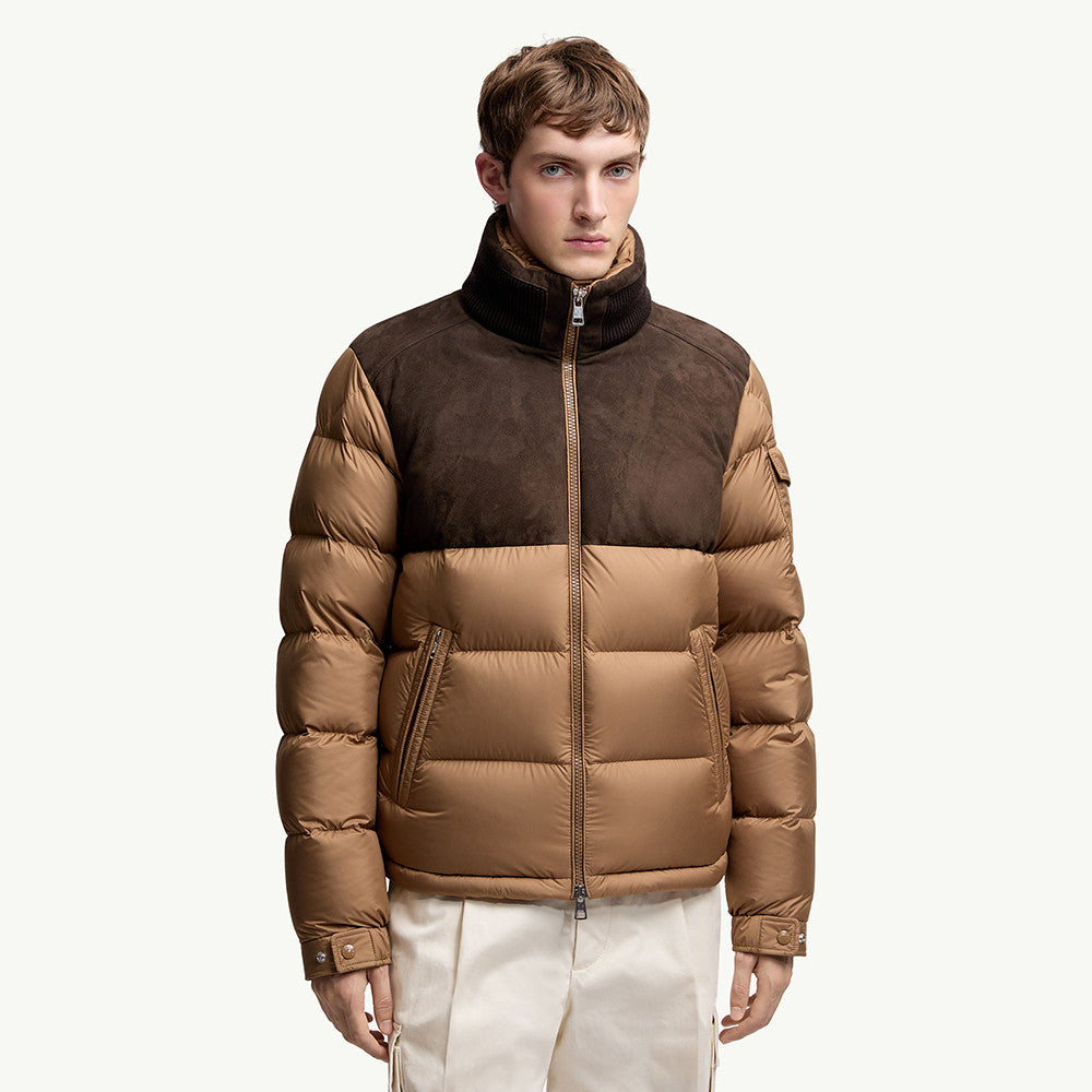 Moncler Beige Cheverny Suede Short Down Jacket Short Down Jackets #335922