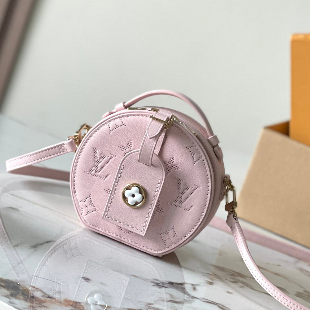 Louis Vuitton Mini Boîte Chapeau Flower Ring Women's Detachable Adjustable Shoulder Strap Zip Closure Solid Colour Cow Leather Handbag Shoulder Crossbody Bag Bags #76822