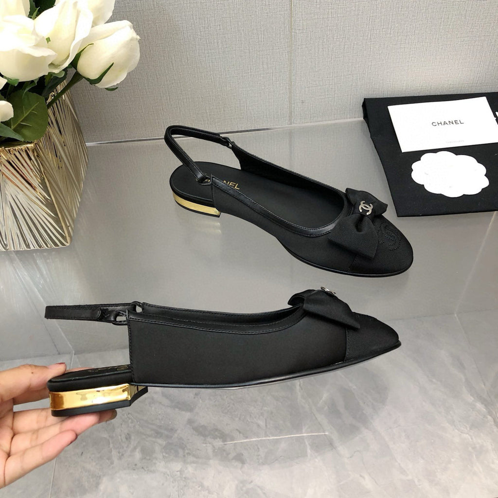 Chanel Women's Spring/Summer Solid Color Round Toe Low Heel Lambskin Fashionable Simple Shoes #77985