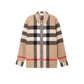 Burberry Men's and Women's Fashion Casual Collared Zipper Striped Pattern Shirt Jacket #78834
