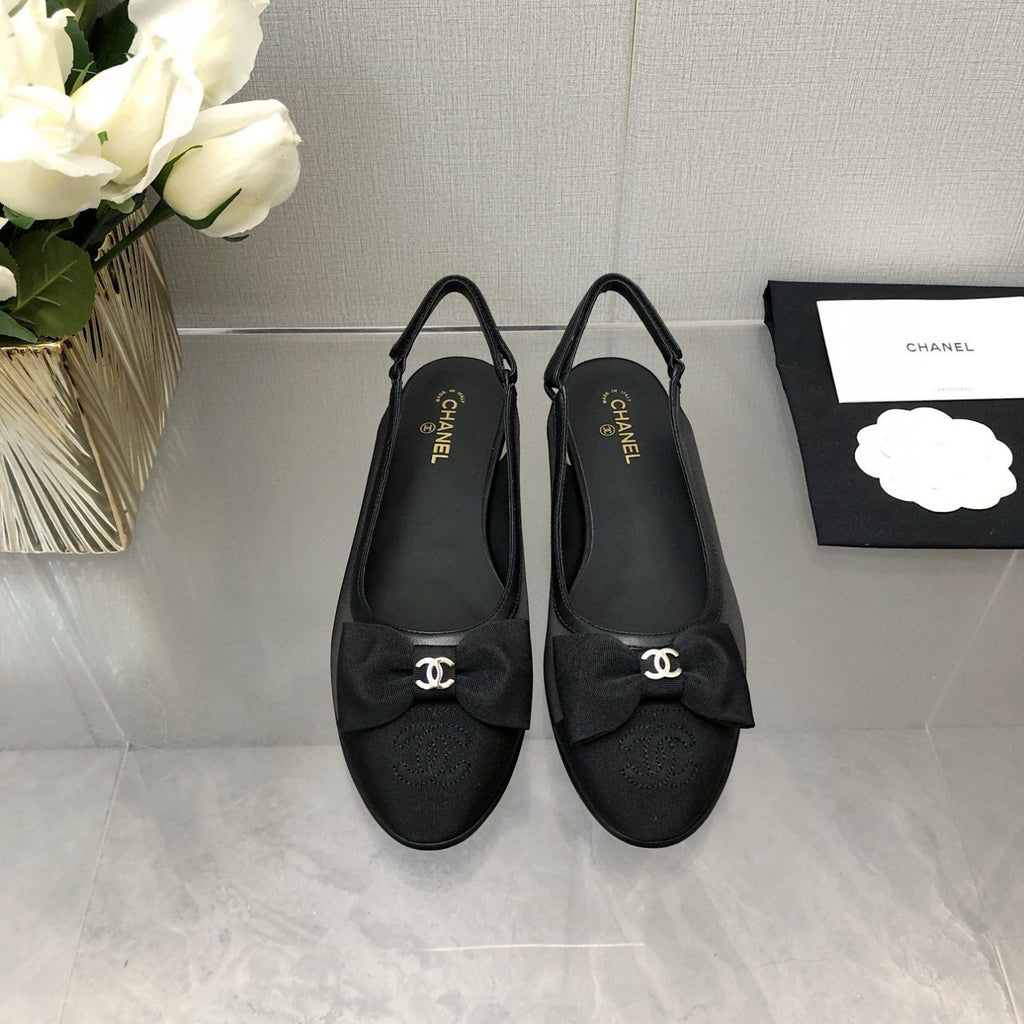 Chanel Women's Spring/Summer Solid Color Round Toe Low Heel Lambskin Fashionable Simple Shoes #77985