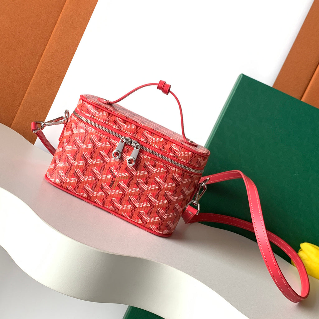 GOYARD MUSE Women's Fashion Classic Double Zip Closure Adjustable Strap Mini Makeup Bag Handbag Crossbody Bag Bags MUSEVAMINTY-09CL09P #79346