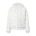 Louis Vuitton Men's And Women's Aged Shearling Embossed Craft Velvet Mink Pure White Zip Jacket #97838