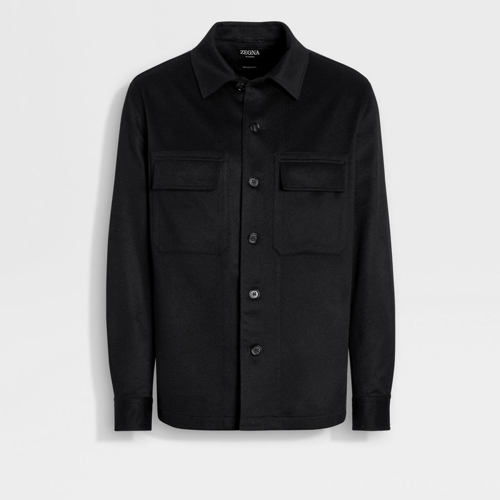 Ermenegildo Zegna Oasi Cashmere Alba Shirt Jacket Men's Luxury Solid Color Temperament Wool Shirt Fashion Casual Lapel Single Breasted Shirt Jacket Ngvp #2493
