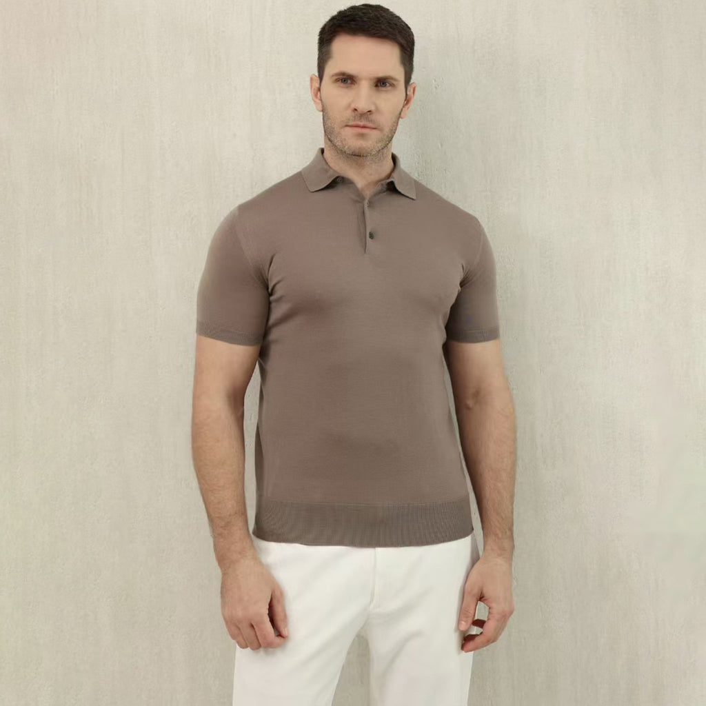 Loro Piana King's Gift® Men's Polo Shirt Spring Summer Fashion Casual Button Short Sleeve Top Knitted T-shirt Lapel Men's Clothes Ngvp #9957