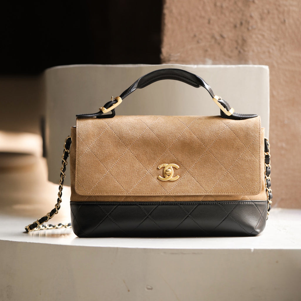 Chanel Women's Fashion Classic Suede Color Block Chain Handbag Tote Crossbody Bag Bags AS5637-B20827-U1536 #79236