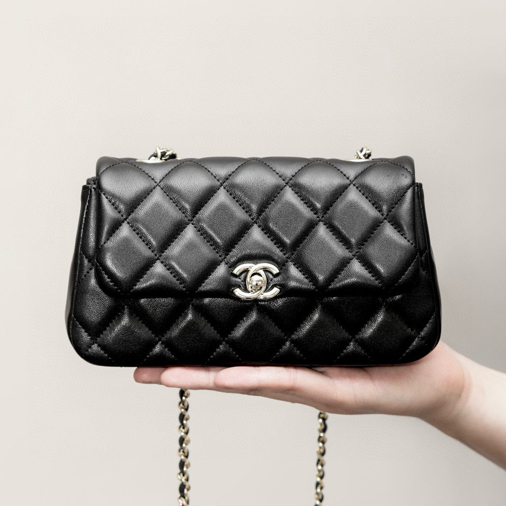 Chanel Women's Solid Color Diamond Pattern Sheepskin Chain Shoulder Strap Crossbody Bag Bags #77781