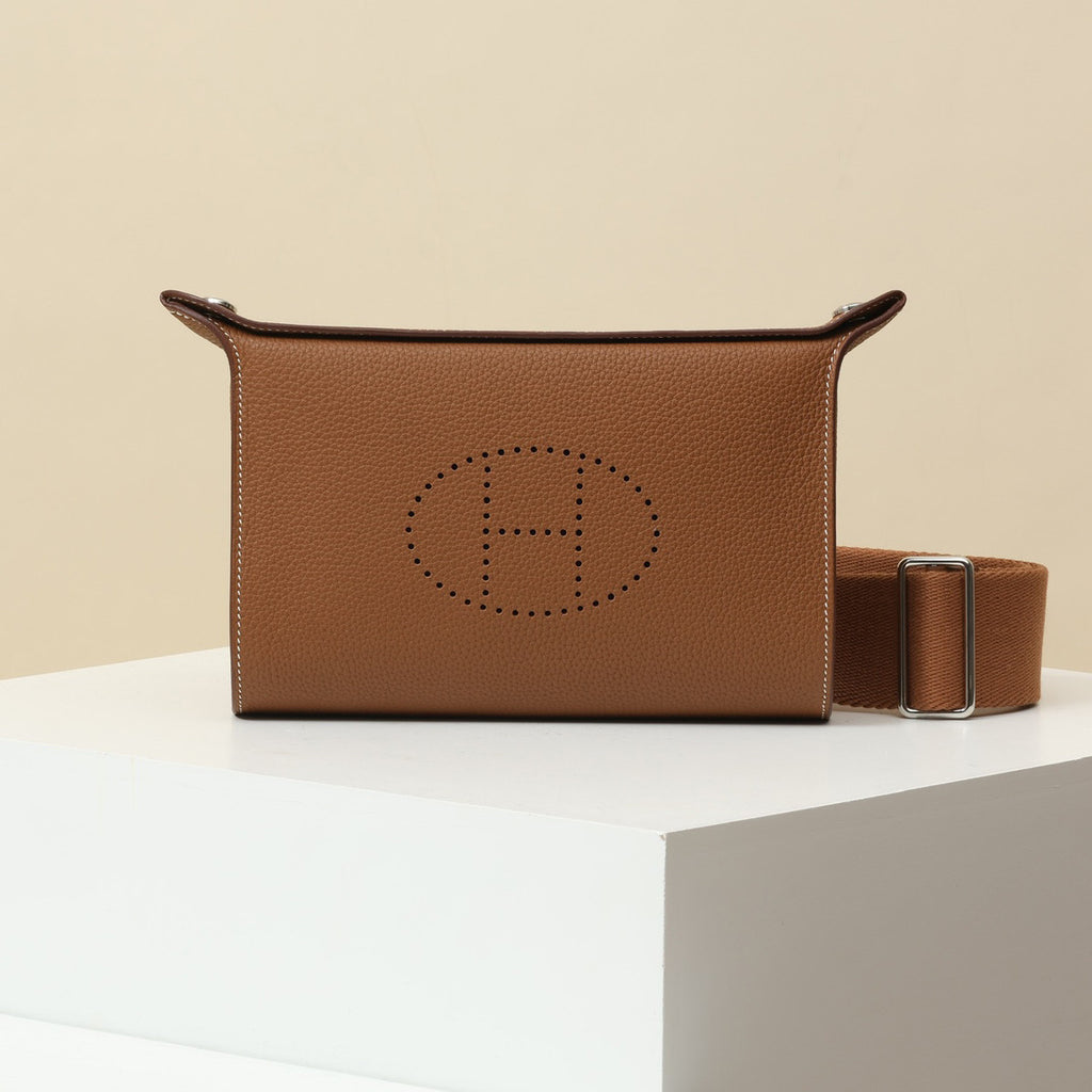 Hermès Videpoches Men's and Women's Fashion Classic Solid Color Leather Adjustable Canvas Strap Shoulder Bag Crossbody Bag Messenger Bag Bags H084283CKAC #78918