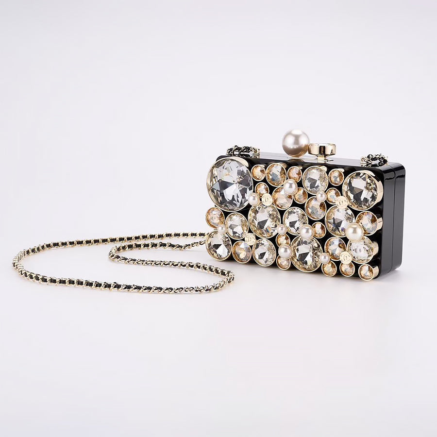 Chanel Women's Logo Diamond Box-Style Handbag Fashion Solid-Color Shoulder Bag Evening Clutch Bag Bags AS5874-B22465-U4633 #81559