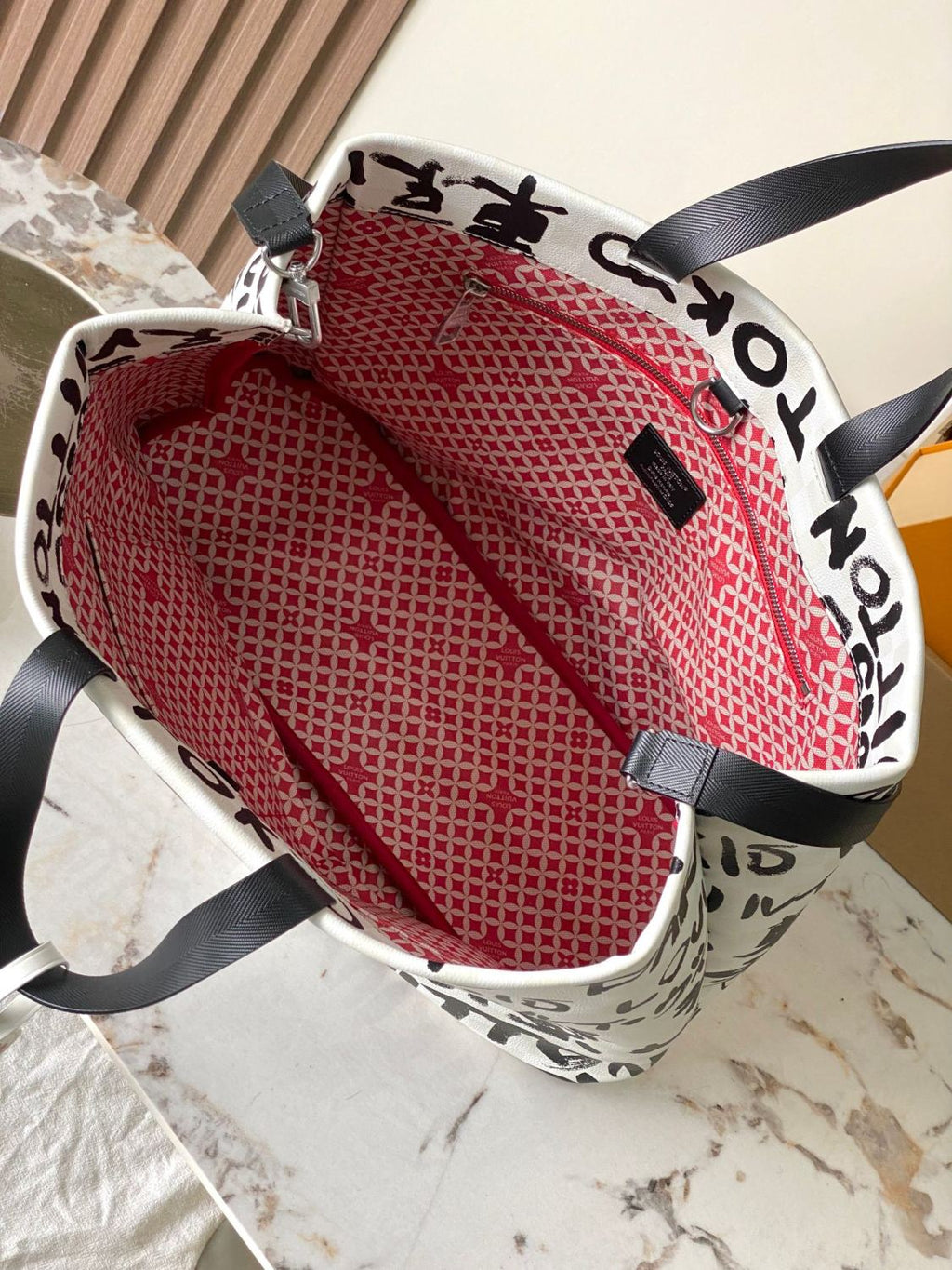 LOUIS VUITTON x Men's and Women's Shopper Tote Medium Bag Daily Cowhide Shopping Bag With Brand Logo Print #332254