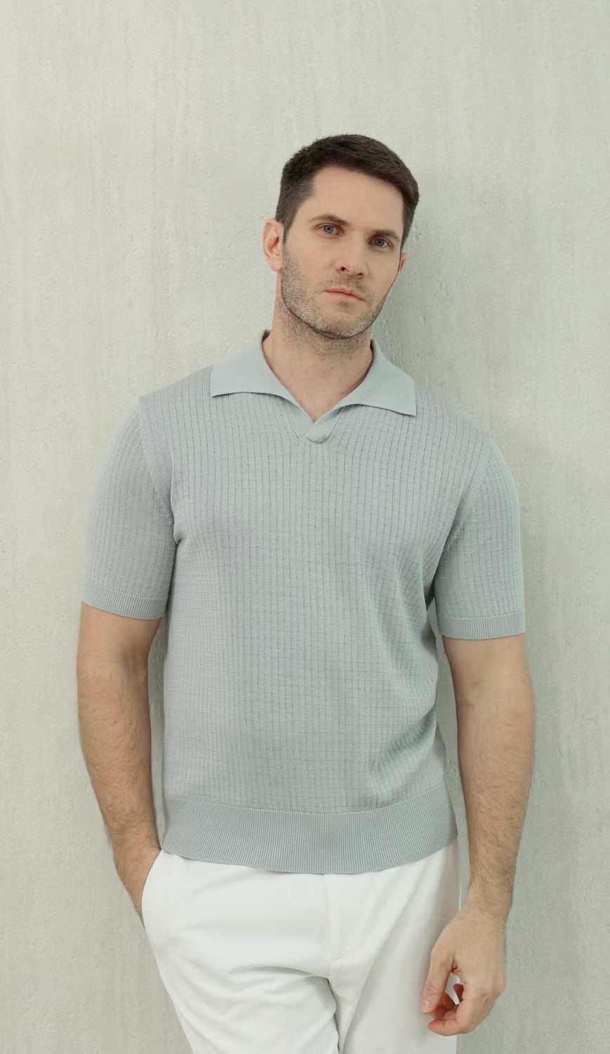 Loro Piana Men's Summer Refreshing Thin Knitted Lapel Short-sleeved Top Multicoloured Fashion Comfortable Temperament T-shirt Ngvp #9956