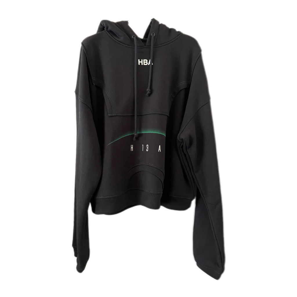 HOOD BY AIR  Men's Fall And Winter Hba Style Deconstructed Reversible Sweatshirt Kanye On The Same Series Vibe Hip-hop Trend High Street Black Sweatshirt Ngvp #2489