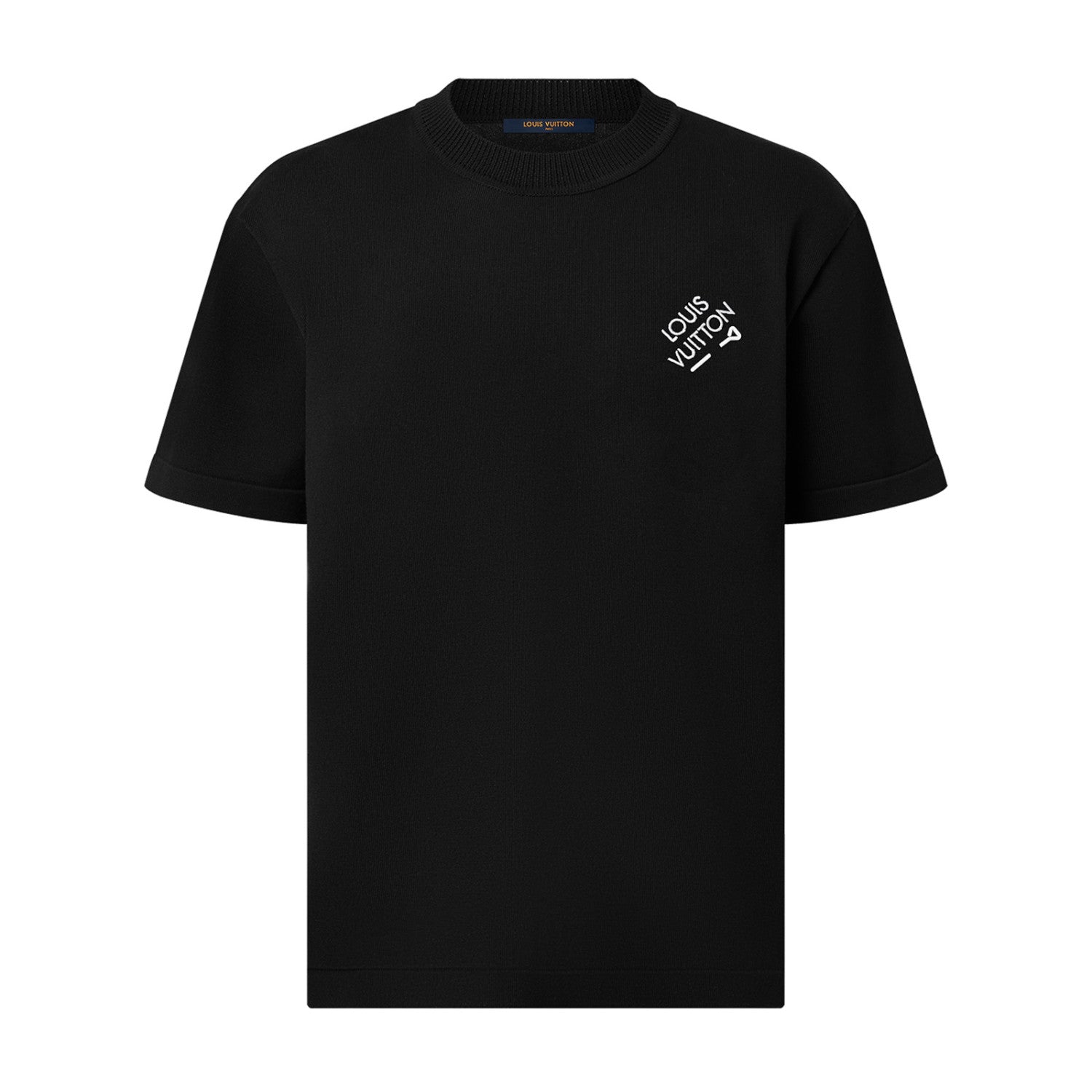 Louis Vuitton Men's Summer Solid Color Embroidered Logo Pin Crew Neck Cotton Short Sleeve T-Shirt #98211