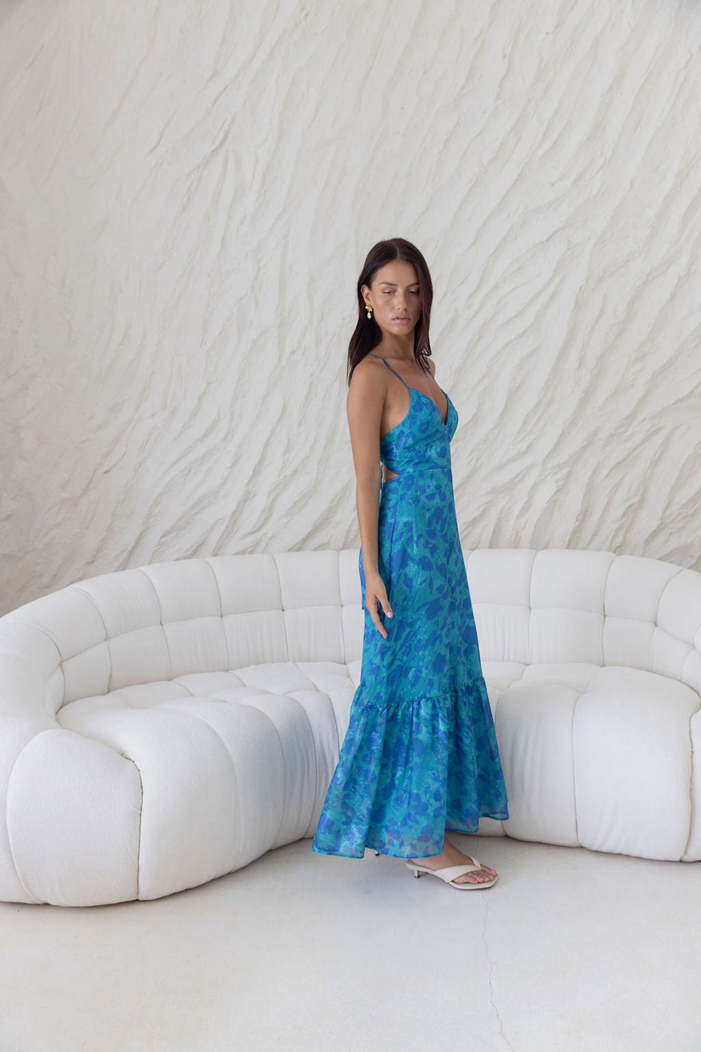 Rosé Horizon Maxi Dress Blue