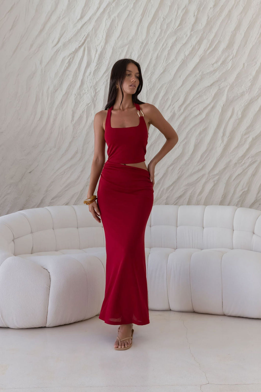 Horizon Hunter Maxi Dress Maroon